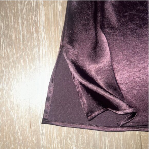 NWT Olivaceous Burgundy Purple Wine Satin Slip Dress Spaghetti Strap Small - Picture 8 of 14